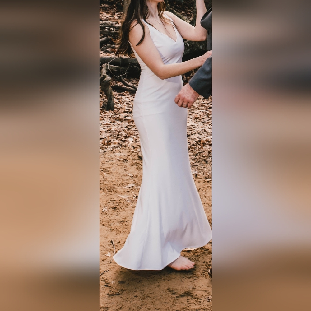 Lulu's White Mermaid Dress- S (Has Been Hemmed)